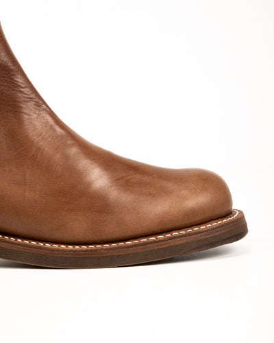 Casper Side Zip Boot - Brown Horsehide