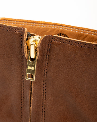 Casper Side Zip Boot - Brown Horsehide