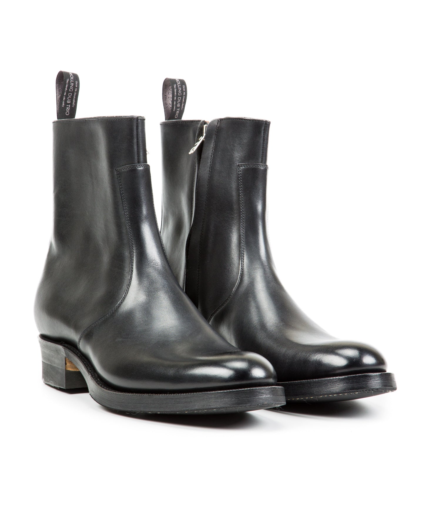 Rolling Dub Trio Gleaners Side Zip Boots - Black Japanese Box Calf - Standard & Strange