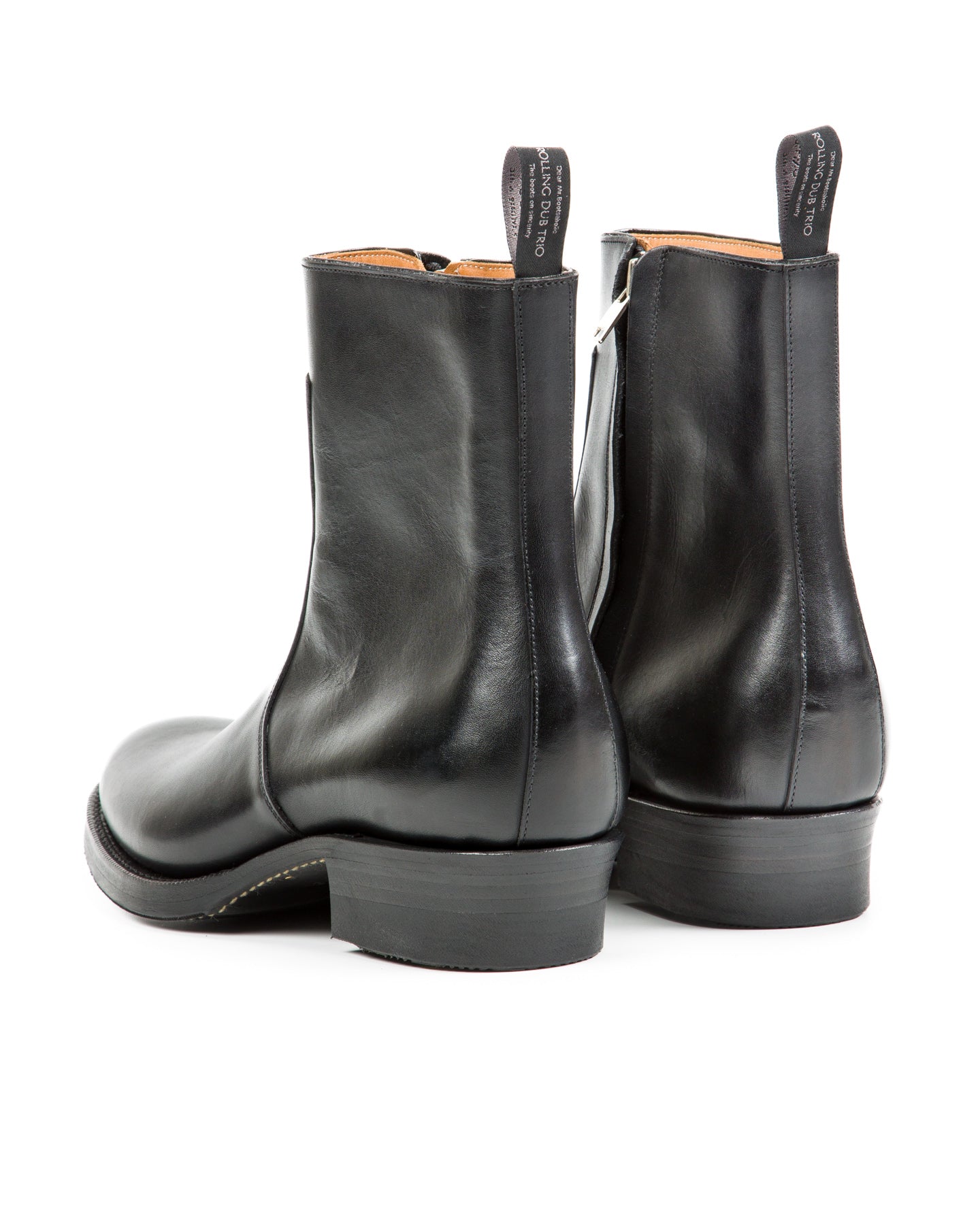 Rolling Dub Trio Gleaners Side Zip Boots - Black Japanese Box Calf - Standard & Strange