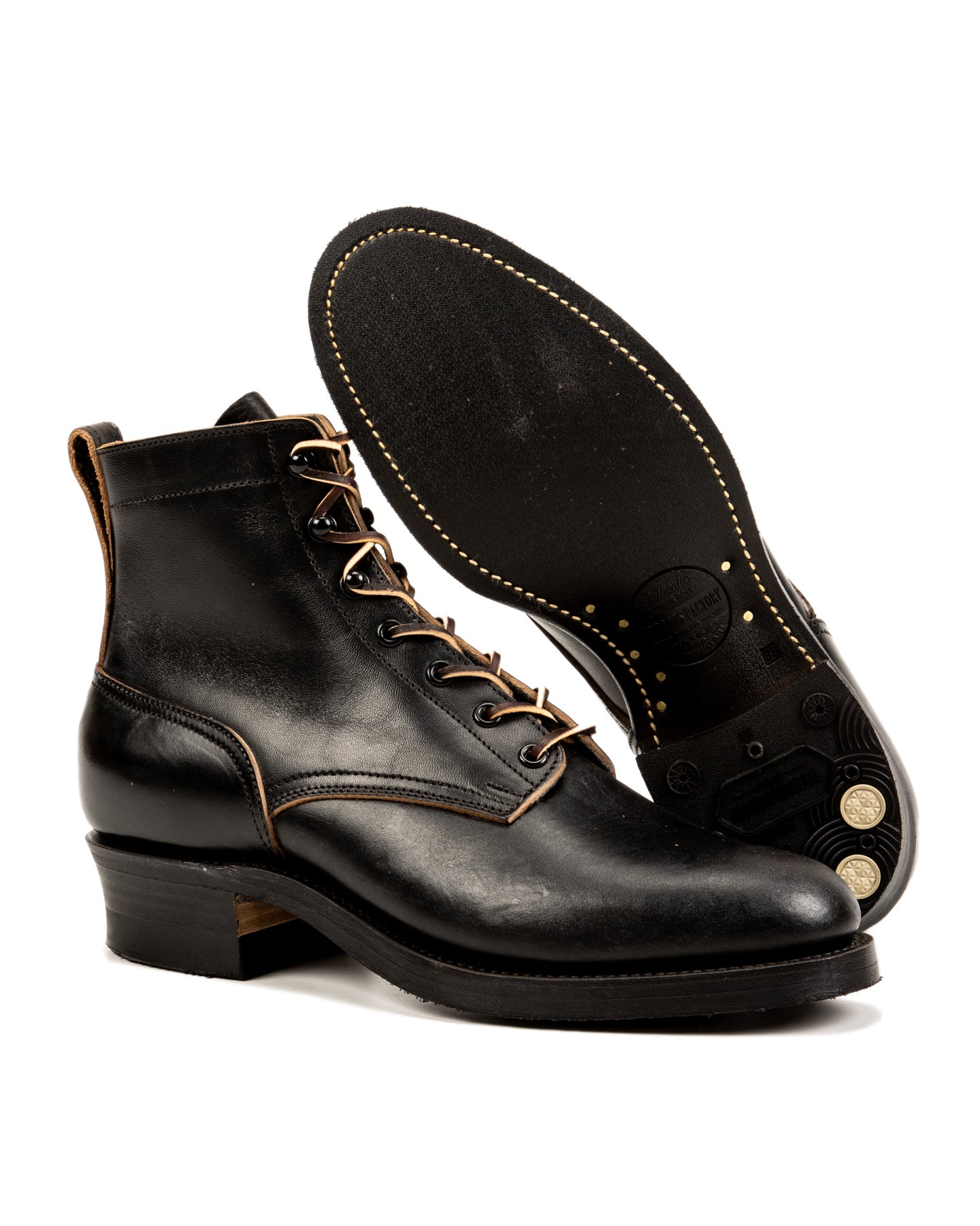 Griffin Plain Toe Boots - Black Horsebutt