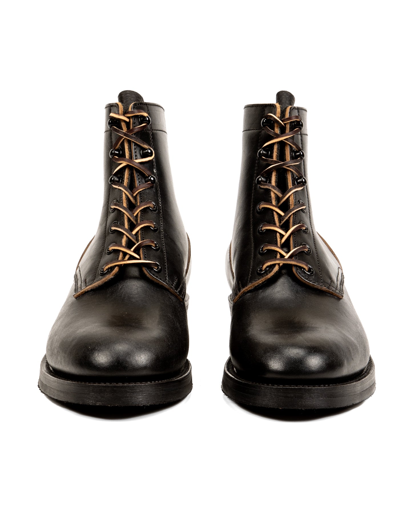 靴 ROLLING DUB TRIO / GRIFFIN BOOTS Rolling Dub Trio Griffin Plain Toe Boots - Black Horsebutt