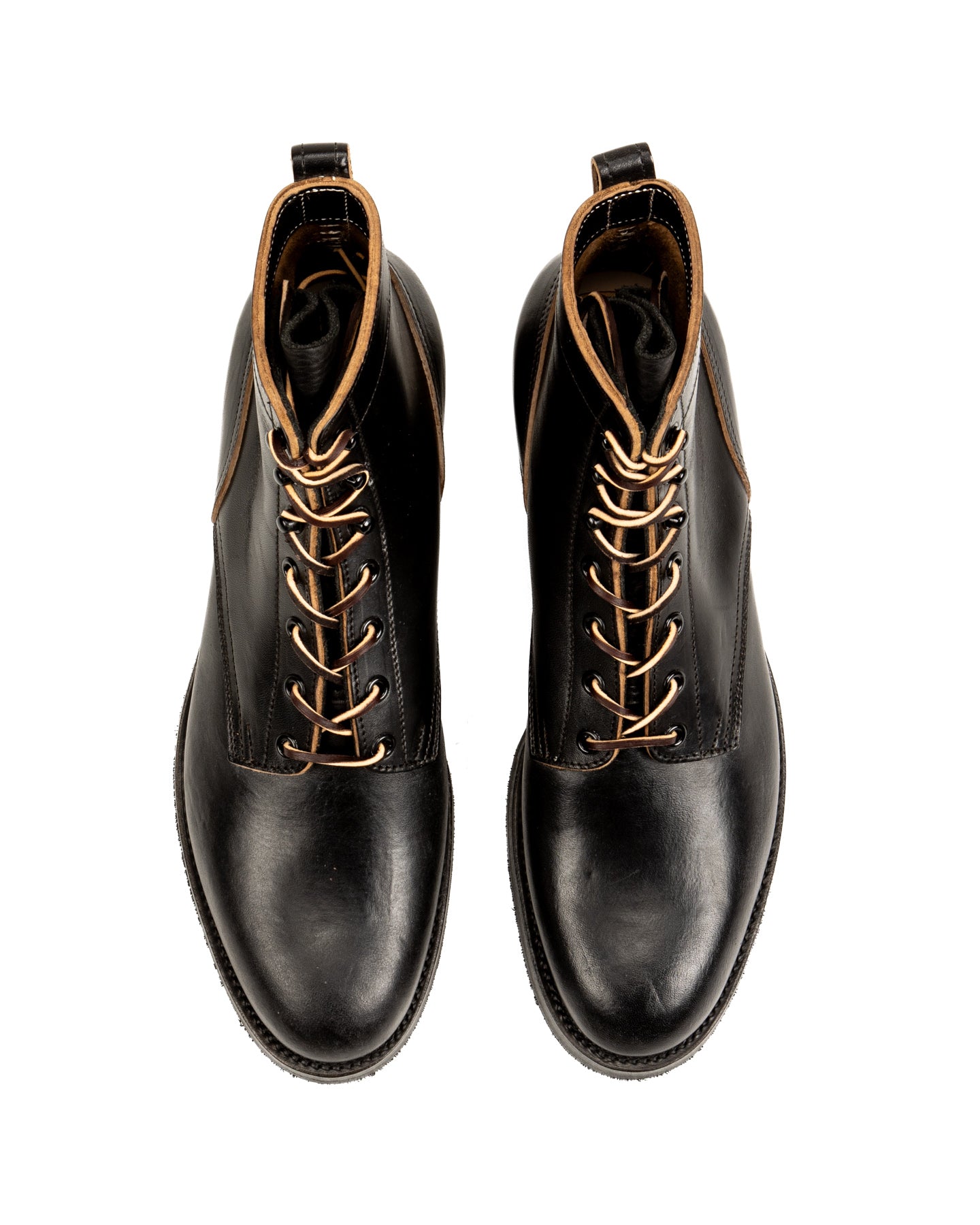 Rolling Dub Trio Griffin Plain Toe Boots - Black Horsebutt