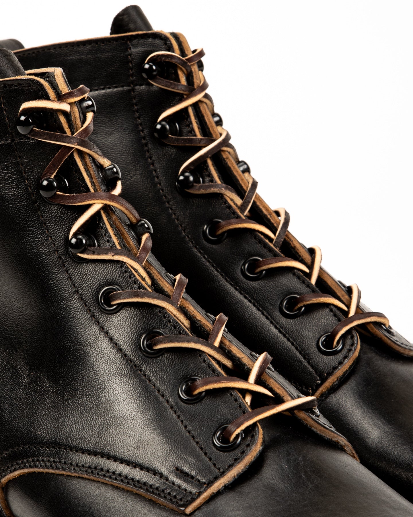 Rolling Dub Trio Griffin Plain Toe Boots - Black Horsebutt
