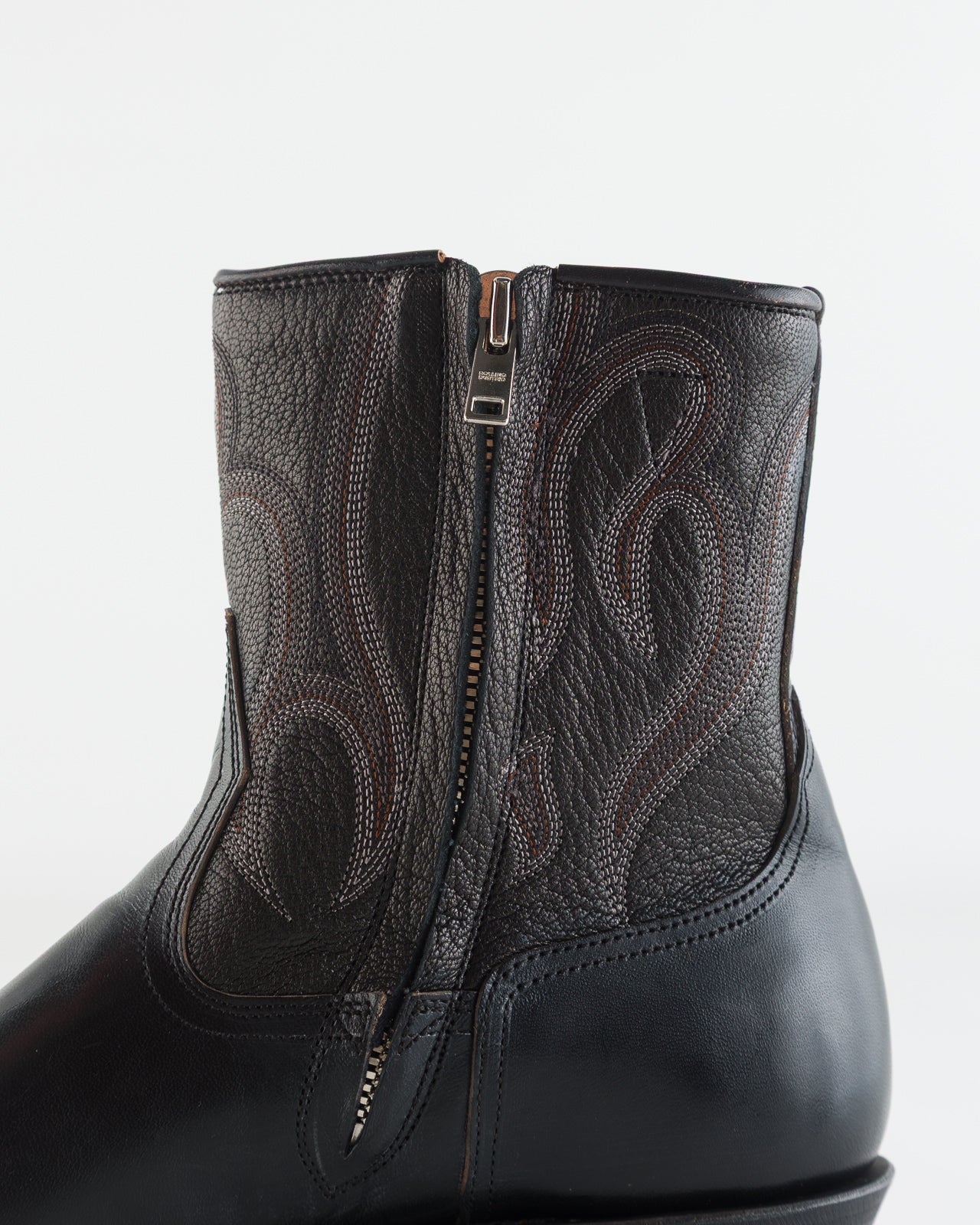 Loro Side Zip - Horsebutt Black Flame Embroidery – Standard & Strange