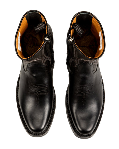 Loro Side Zip - Goat/Calf Black Flame Embroidery