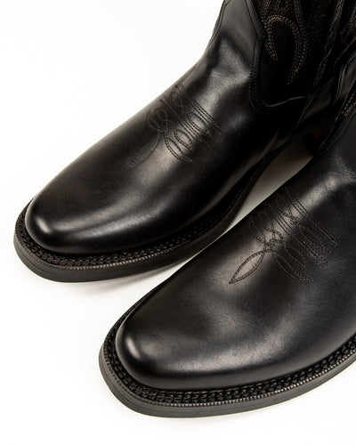 Loro Side Zip - Goat/Calf Black Flame Embroidery