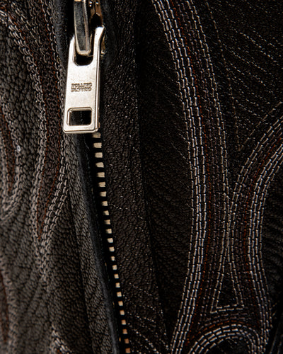 Loro Side Zip - Goat/Calf Black Flame Embroidery