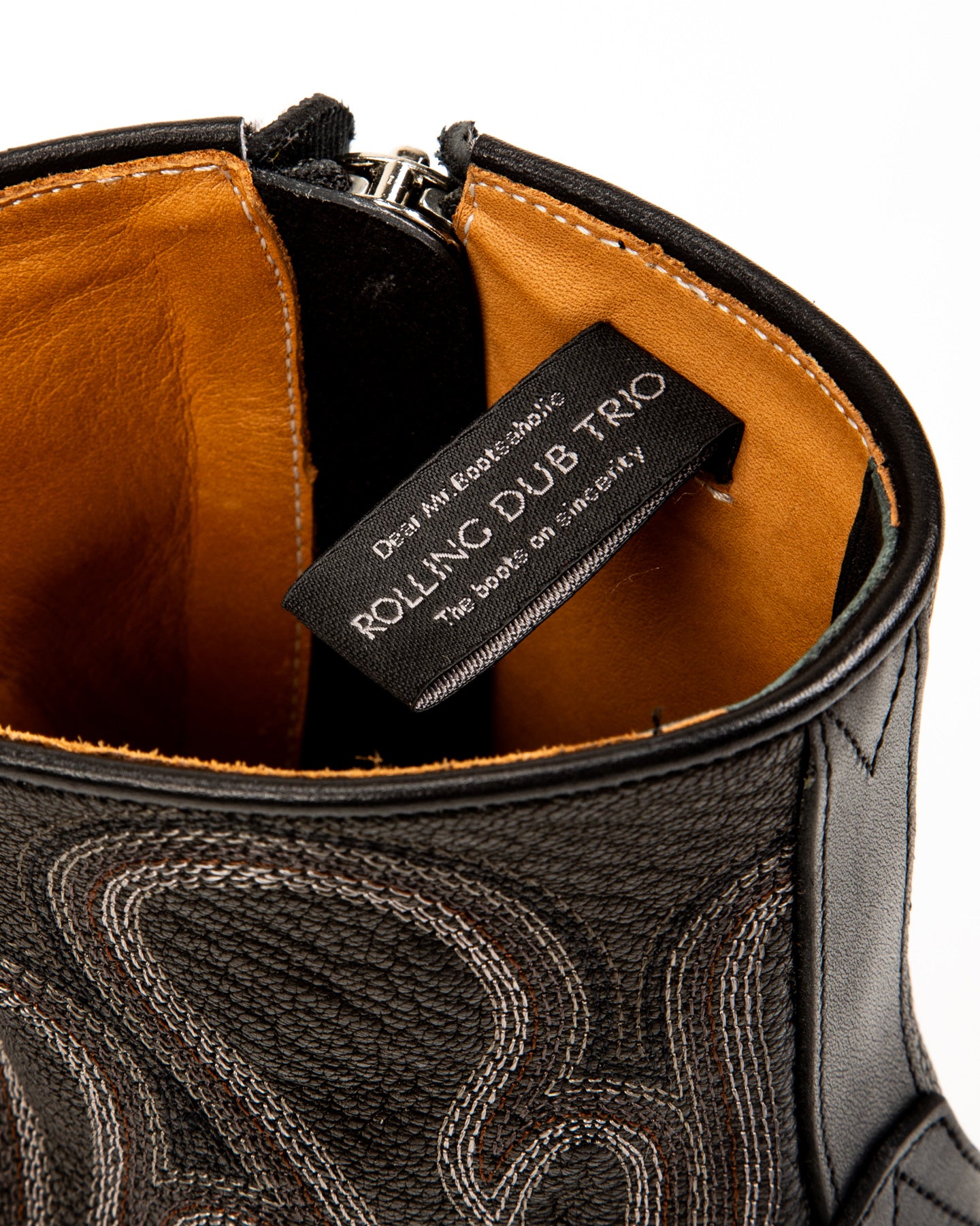 l*n様 706UNION / BuckSkinShoes/Black/ロカビリ Loro Side Zip - Goat/Calf Black Flame Embroidery – Standard & Strange