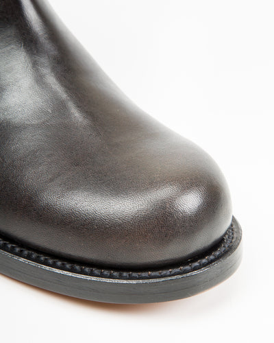 Rolling Dub Trio Rottweiler Riding Boots - Black & Brown Horsehide - Standard & Strange