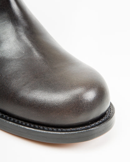 Rolling Dub Trio Rottweiler Riding Boots - Black & Brown Horsehide - Standard & Strange