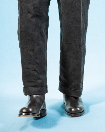 Rolling Dub Trio Rottweiler Riding Boots - Black & Brown Horsehide - Standard & Strange