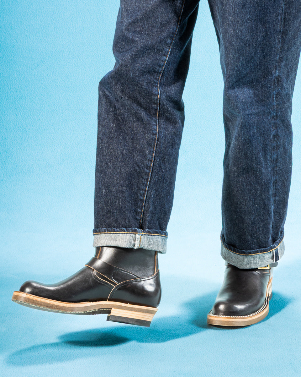 Rolling Dub Trio Roots Engineer Boots - Black Horsebutt - Standard & Strange