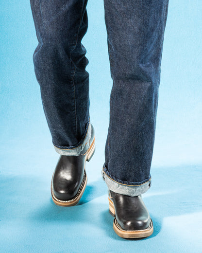 Rolling Dub Trio Roots Engineer Boots - Black Horsebutt - Standard & Strange