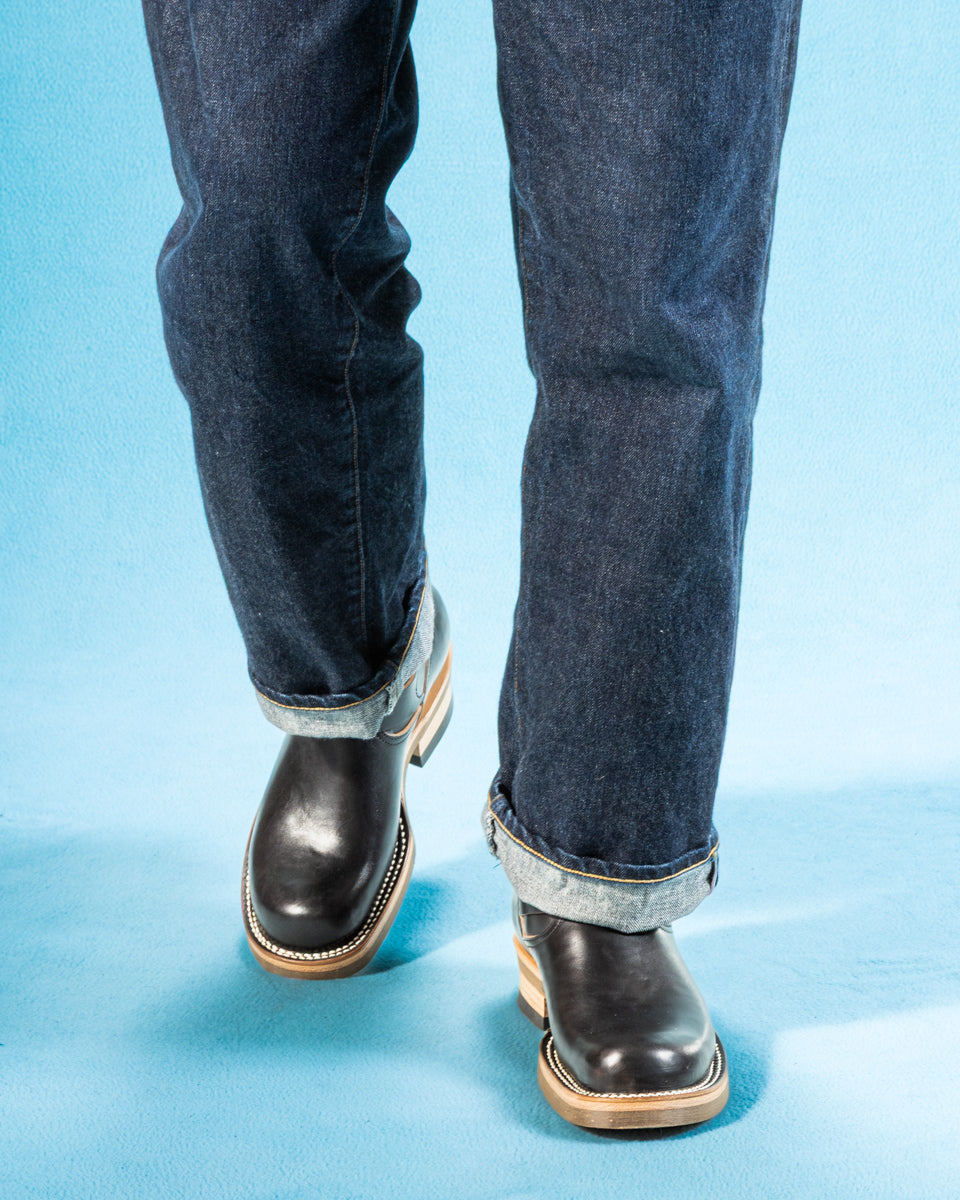 Rolling Dub Trio Roots Engineer Boots - Black Horsebutt - Standard & Strange