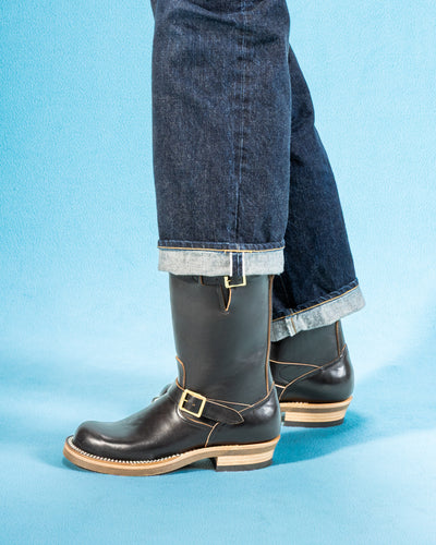 Rolling Dub Trio Roots Engineer Boots - Black Horsebutt - Standard & Strange