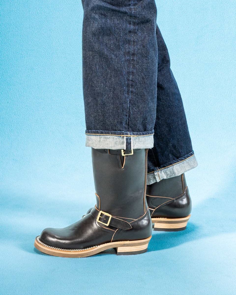 Rolling Dub Trio Roots Engineer Boots - Black Horsebutt - Standard & Strange