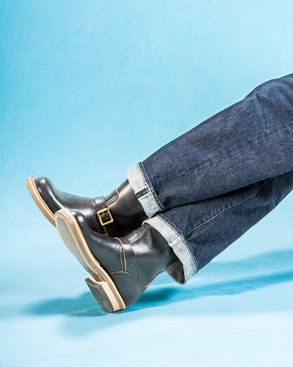 Rolling Dub Trio Roots Engineer Boots - Black Horsebutt - Standard & Strange