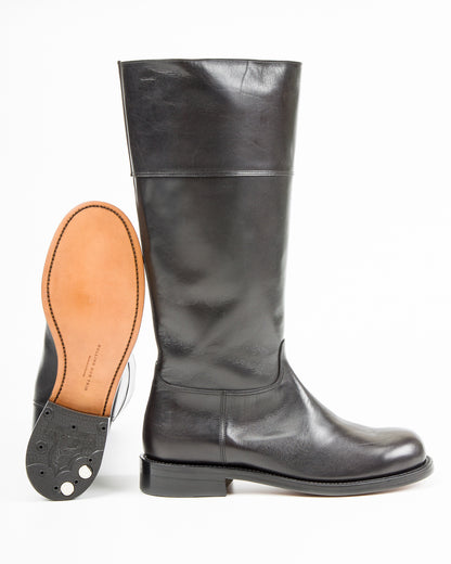 Rolling Dub Trio Rottweiler Riding Boots - All Black Horsehide - Standard & Strange