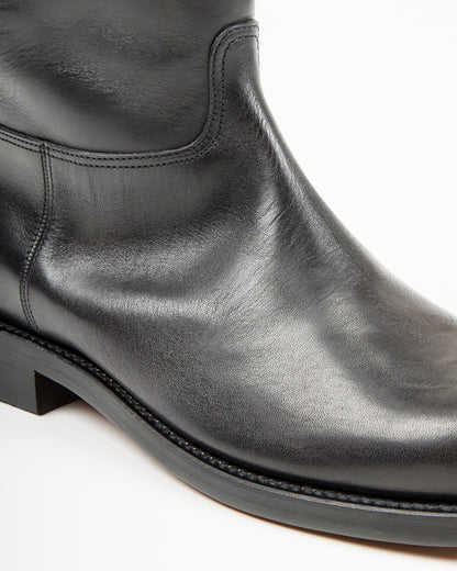 Rolling Dub Trio Rottweiler Riding Boots - All Black Horsehide - Standard & Strange