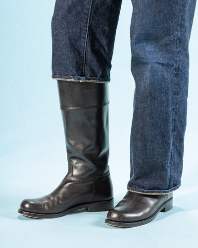 Rolling Dub Trio Rottweiler Riding Boots - All Black Horsehide - Standard & Strange