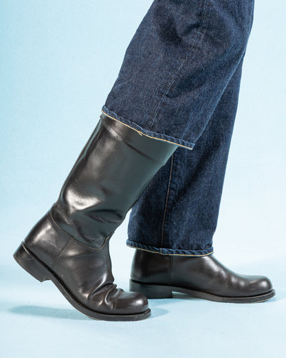 Rolling Dub Trio Rottweiler Riding Boots - All Black Horsehide - Standard & Strange