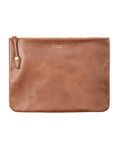 Rolling Dub Trio Square Zip + Snap Pouch - Brown Horse Large - Standard & Strange