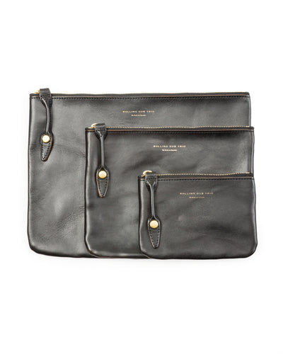 Rolling Dub Trio Square Zip + Snap Pouch - Black Horse Small - Standard & Strange