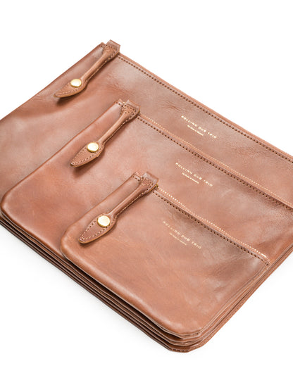 Rolling Dub Trio Square Zip + Snap Pouch - Brown Horse Large - Standard & Strange