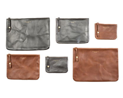 Rolling Dub Trio Square Zip + Snap Pouch - Brown Horse Large - Standard & Strange