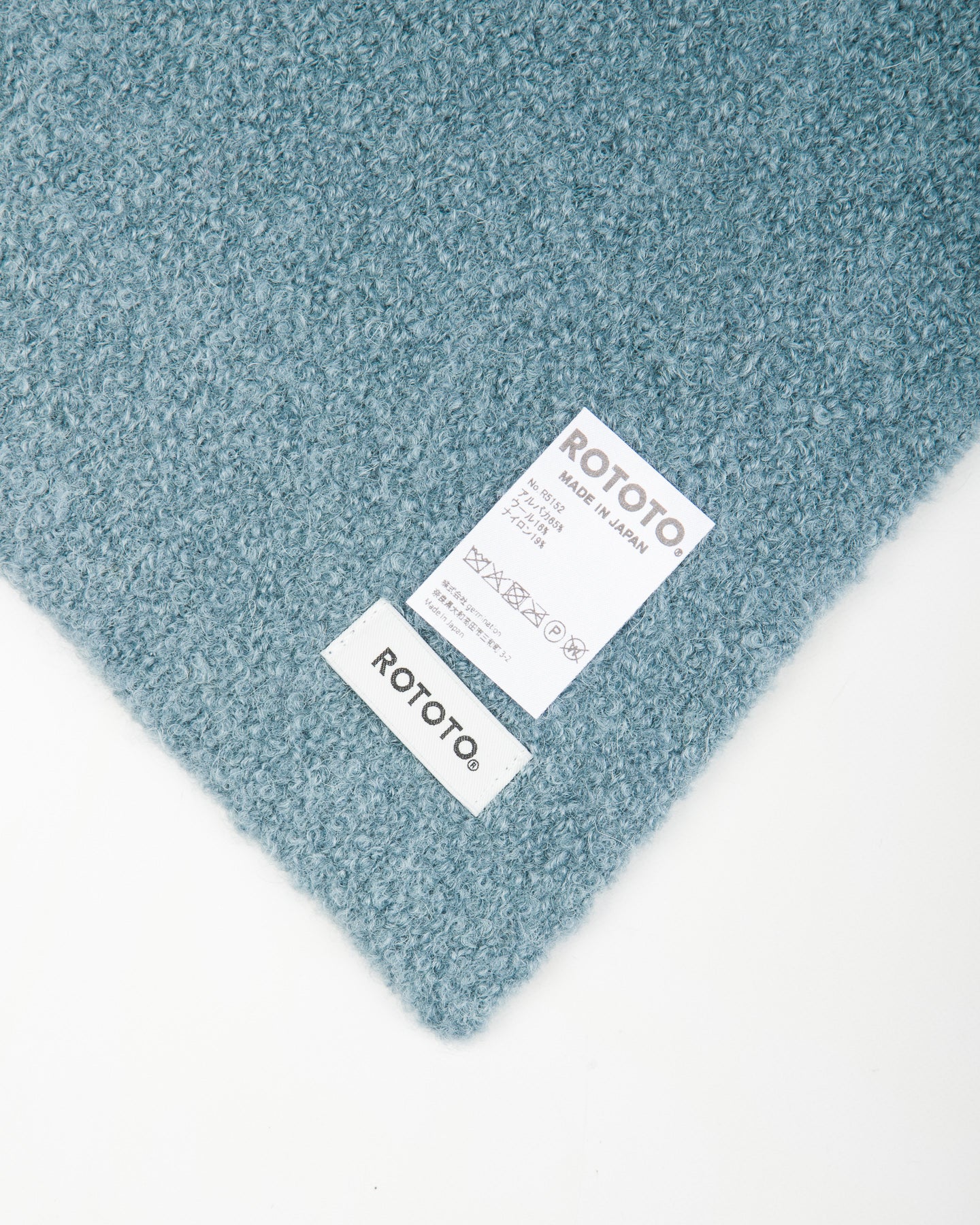 RoToTo Alpaca Boucle Short Muffler - Smoke Blue - Standard & Strange