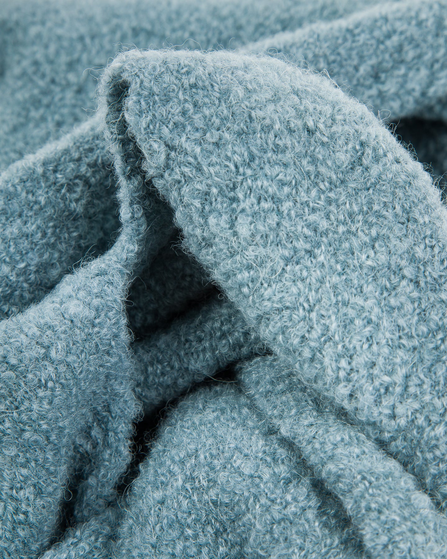 RoToTo Alpaca Boucle Short Muffler - Smoke Blue - Standard & Strange