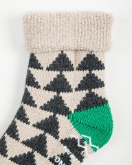 Comfy Room Socks - Sankaku Charcoal/Green