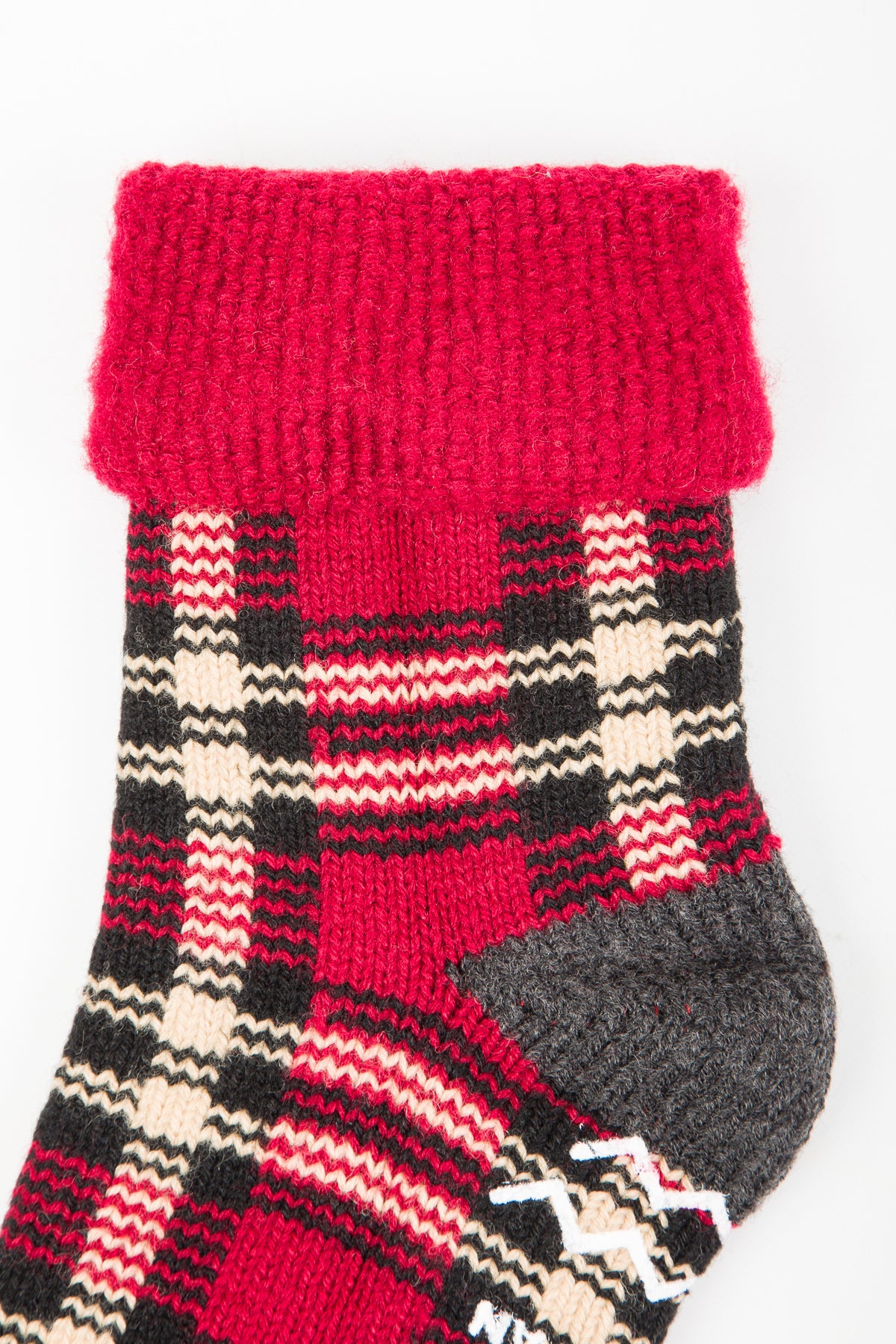 RoToTo Comfy Room Socks "Check" - Dark Red/Black - Standard & Strange