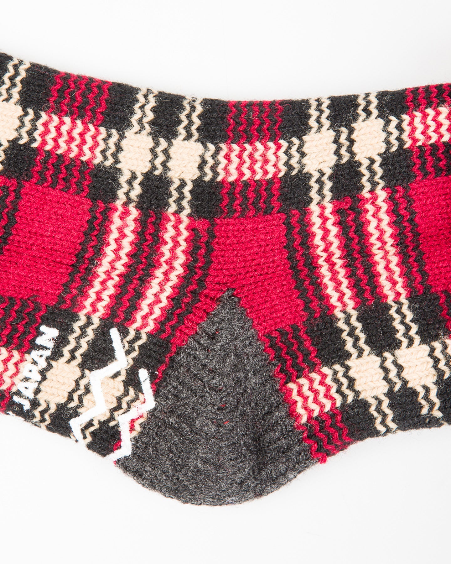 RoToTo Comfy Room Socks "Check" - Dark Red/Black - Standard & Strange