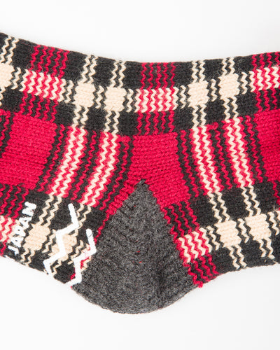 RoToTo Comfy Room Socks "Check" - Dark Red/Black - Standard & Strange