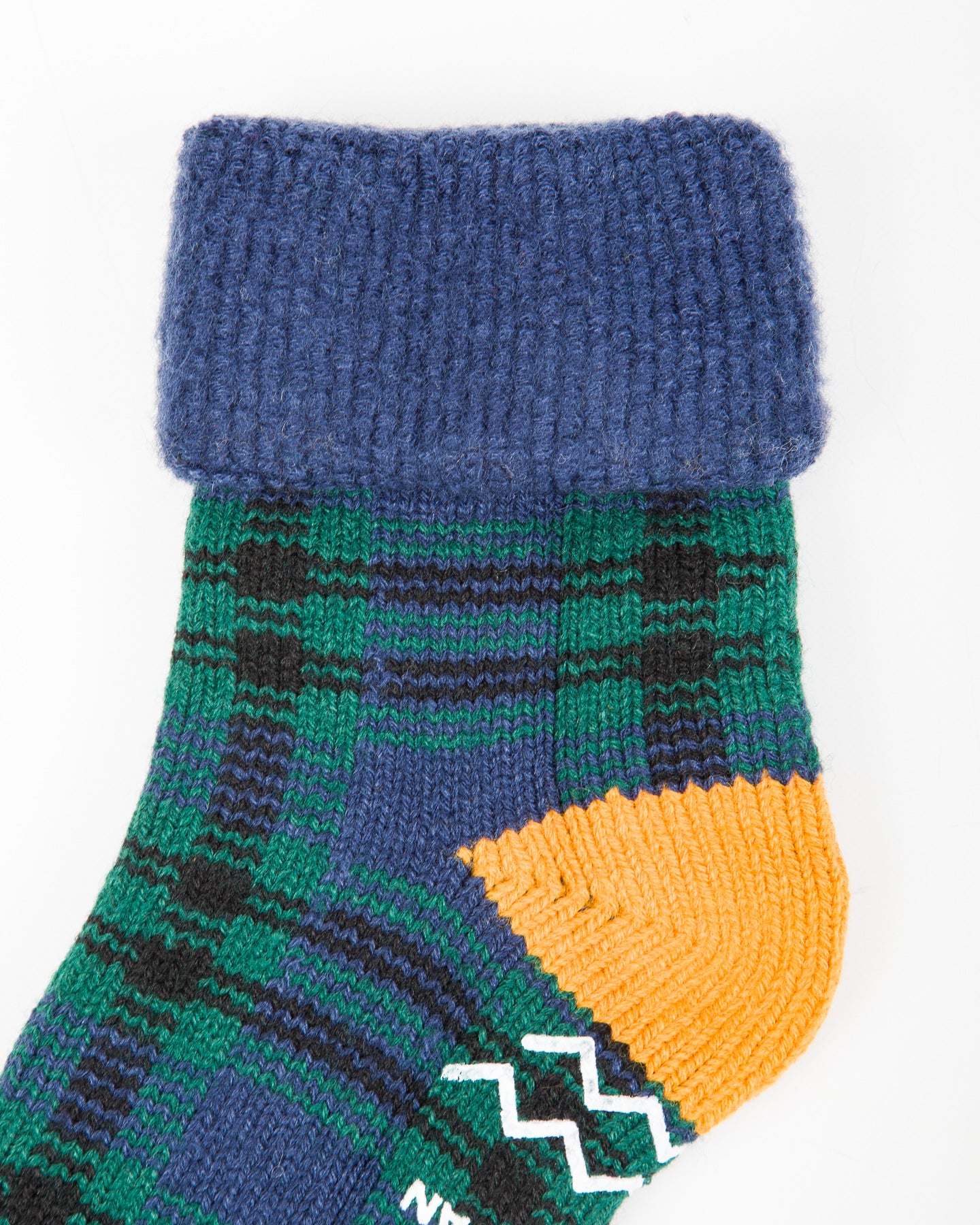 RoToTo Comfy Room Socks "Check" - Navy/Green - Standard & Strange