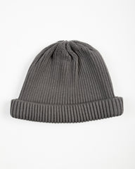 Cotton Roll-Up Beanie - Dark Gray