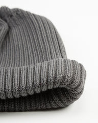 Cotton Roll-Up Beanie - Dark Gray