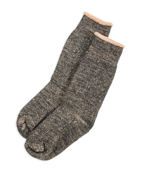 RoToTo Double Face Merino/Organic Cotton Socks - Black/Brown - Standard & Strange