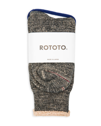 RoToTo Double Face Merino/Organic Cotton Socks - Black/Brown - Standard & Strange