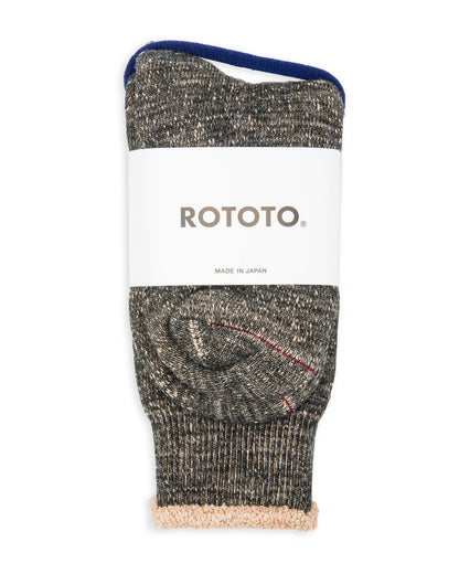 RoToTo Double Face Merino/Organic Cotton Socks - Black/Brown - Standard & Strange