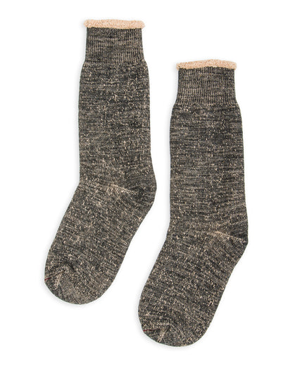 RoToTo Double Face Merino/Organic Cotton Socks - Black/Brown - Standard & Strange