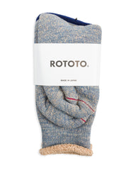 RoToTo Double Face Merino/Organic Cotton Socks - Blue/Brown - Standard & Strange