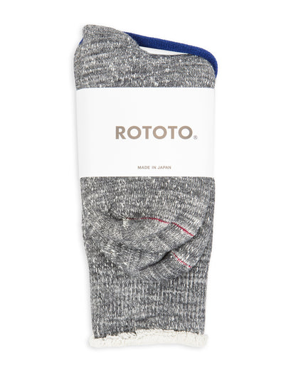 RoToTo Double Face Merino/Organic Cotton Socks - Charcoal - Standard & Strange