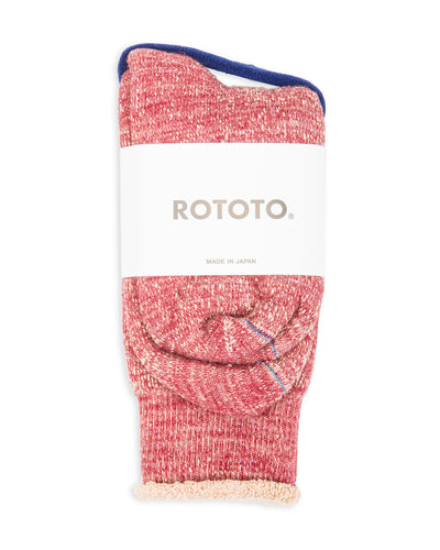 RoToTo Double Face Merino/Organic Cotton Socks - Dark Red/Brown - Standard & Strange