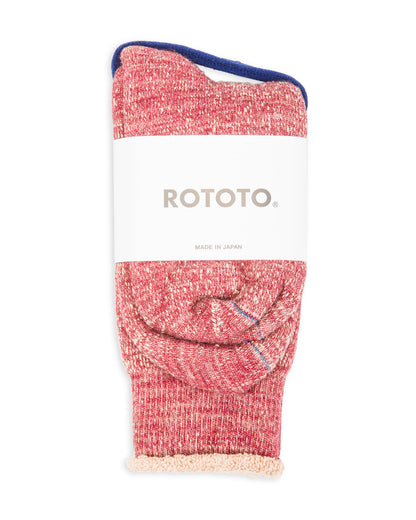 RoToTo Double Face Merino/Organic Cotton Socks - Dark Red/Brown - Standard & Strange