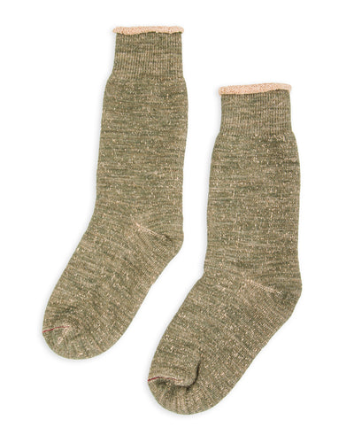 RoToTo Double Face Merino/Organic Cotton Socks - Green/Brown - Standard & Strange