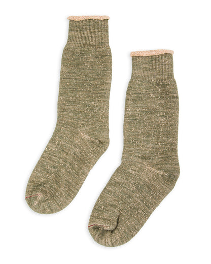RoToTo Double Face Merino/Organic Cotton Socks - Green/Brown - Standard & Strange