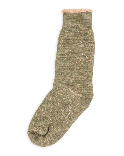 RoToTo Double Face Merino/Organic Cotton Socks - Green/Brown - Standard & Strange